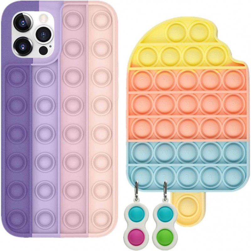 FarvyDesign Fidget Toys Case Set Compatible with iPhone Case Push Pop Bubble Fidget Sensory Toys Pack Case Set for iPhone Cas...