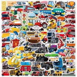 Transportation Vehicle Truck Stickers for Kids Boys Vinyl Stickers Waterproof 100 Pack Party Favors and Supplies (Constructio...