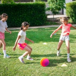 Playground Balls Kickballs 8.5 Inch Rainbow Playground Kick Ball Set for Kids and Adults Dodgeball Kickballs Handball for Sch...