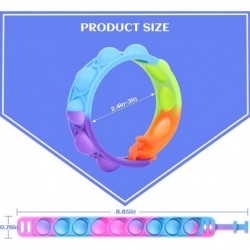 12Pcs Push Pop Bracelet Fidget Toy Packs Multi-Color Push Poping Bubble Sensory Toys Wearable Finger Press Stress Relief Wris...