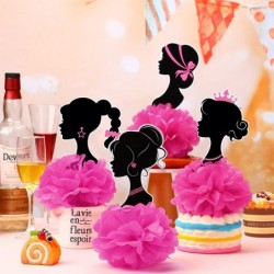 6 PCS Centerpieces for Girl Princess Theme Decoration Girl Princess Birthday Party Supplies Pink Table Centerpieces Paper Flo...