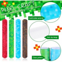 48 Pieces Pixel Themed Slap Bracelets Pixelated Video Game Themed Party Decorations Multicolor Miner Style Wristband Bracelet...