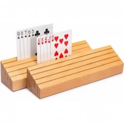 Extra-Wide Solid Beechwood Playing Card Holders - Set of 2 $52.37 Game Accessories