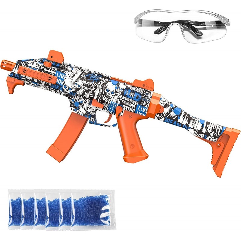 Gel Ball Blaster Splat Gun with Foldable Butt and 30 000 Gel Balls and Goggles - Automatic and Semi Mode for Gel Blaster Shoo...