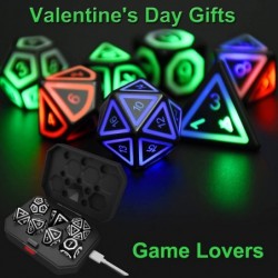 Rechargable DND Dice Light Up Dice 7 PCS Glowing Balanced LED Dice Electronic Dices D&D Dungeons and Dragons Polyhedral Dice ...