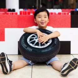 15.7 Inch Big Creative 3D Simulation Wheel Plush Pillow Soft Car Tire Pillow Wheel Toy Outdoor Cushions for Car Owners Clever...