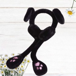 Moving Rabbit Bunny Ears Hat Headband Earmuffs Christmas Holiday Party Hat Black $30.84 Kids' Party Hats