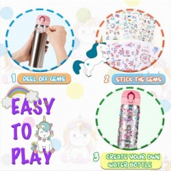 Decorate Your Own Water Bottle with 11 Sheets of Unicorn Stickers & Glitter Gems Craft Kit & Art Kit for Children Gift for Gi...