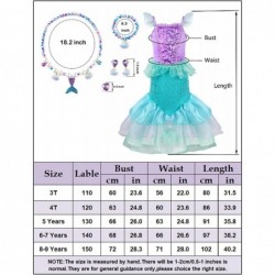 Mermaid Costume for Girls Princess Dress Up with Crown and Jewelry $40.38 Kids' Costumes