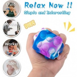 4Pcs Pop Stress Ball Fidget Toy 3D Dice Push Bubble Pop Ball It Fidget Toy Squeeze Ball Stress Relief Hand Toys BPA Free Food...