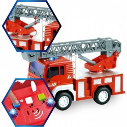 Joyin 4 Pack Friction Powered City Vehicles Including Garbage Truck Fire Engine Truck Boom Lift Truck and Construction Dump T...