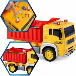 Joyin 4 Pack Friction Powered City Vehicles Including Garbage Truck Fire Engine Truck Boom Lift Truck and Construction Dump T...