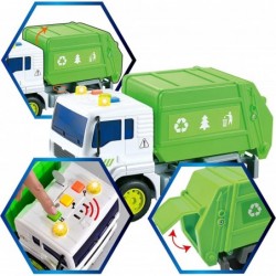 Joyin 4 Pack Friction Powered City Vehicles Including Garbage Truck Fire Engine Truck Boom Lift Truck and Construction Dump T...