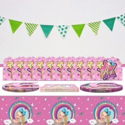 Cartoon Pink Girl Birthday Party Supplies - 81PCS Birthday Party Favor with Plates Napkins Forks Spoons knifes Invitation Car...