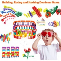 1000 PCS Dominoes Set for Kids Wooden Building Blocks Bulk Dominoes Set with Extra 20 Blocks Colorful Dominos for Stacking Ra...