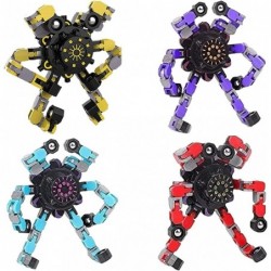 Fidget Spinner Deformable Decompression Toy 4 Pack Funny Transformable Fingertip Spin High-Speed Rotating Mechanical Chain Ro...