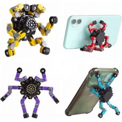 Fidget Spinner Deformable Decompression Toy 4 Pack Funny Transformable Fingertip Spin High-Speed Rotating Mechanical Chain Ro...