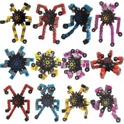 Fidget Spinner Deformable Decompression Toy 4 Pack Funny Transformable Fingertip Spin High-Speed Rotating Mechanical Chain Ro...