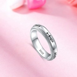 S925 Sterling Silver Spinner Fidget Anxiety Stress Relieving Boredom ADHD Autism Band Rings for Women $44.51 Fidget Toys