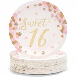 Sweet 16 Party Paper Plates Rose Gold 16th Birthday Supplies (7 In 48 Pack) $25.39 Kids' Party Tableware