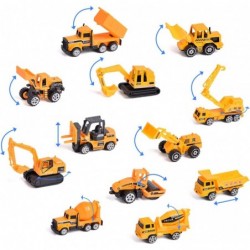 LOYEH 18 in 1 Die-cast Construction Truck Kids Play Vehicles Toy Set Construction Toy Truck with 12 Construction Vehicles and...