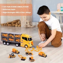 LOYEH 18 in 1 Die-cast Construction Truck Kids Play Vehicles Toy Set Construction Toy Truck with 12 Construction Vehicles and...