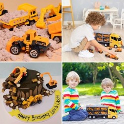 LOYEH 18 in 1 Die-cast Construction Truck Kids Play Vehicles Toy Set Construction Toy Truck with 12 Construction Vehicles and...