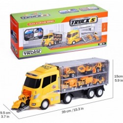 LOYEH 18 in 1 Die-cast Construction Truck Kids Play Vehicles Toy Set Construction Toy Truck with 12 Construction Vehicles and...