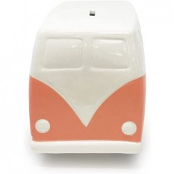 Isaac Jacobs Ceramic Retro Camper Van Coin Bank Vintage Piggy Bank Home Décor Money Bank Gift for Kids Teens and Adults (Pink...