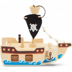 Kids Pirate Ship Toys Wooden Pirates for Boys (Total 11 Pieces) $47.25 Play Figure Playsets