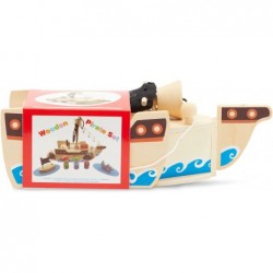 Kids Pirate Ship Toys Wooden Pirates for Boys (Total 11 Pieces) $47.25 Play Figure Playsets