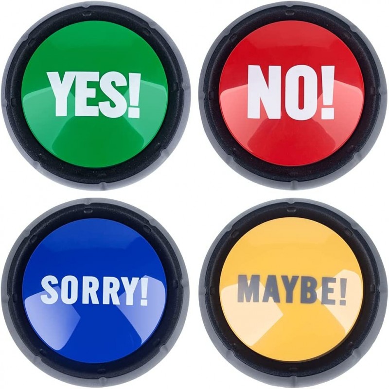 Set of 4 The NO YES Sorry and Maybe Buttons $39.10 Early Development & Activity Toys