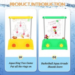 2 Pieces Handheld Water Game Arcade Water Ring Water Tables in a Gift Box for Beach Toys Party Favor Fun Game for Different A...