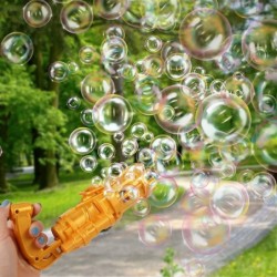 Bubble Guns- Bubble Machine 2022 Cool Toys Gift Mini Bubble Machine 8 Hole Automatic Bubble Maker Kids Outdoors Activity Toy（...