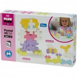 Plus-Plus BIG - 45 Piece - Pastel Color Mix Construction Building Stem | Steam Toy Interlocking Large Puzzle Blocks for Toddl...