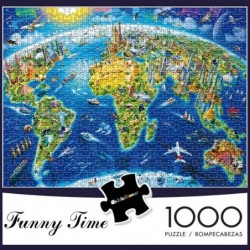 1000 Pieces Wooden Jigsaw Puzzles for Adults and Kids Jigsaw Puzzles - Interesting World Landmarks - Educational Puzzles Gift...