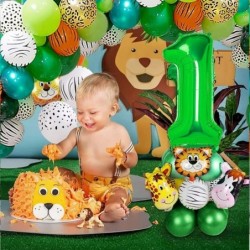 Toddler Jungle Theme Balloon Arch Kit for 1 Year Old Baby Boy Girl Green Happy Birthday Banner Balloons Garland Safari Shower...