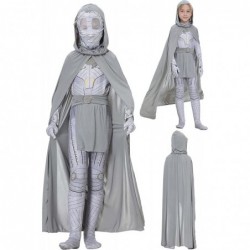 4Pcs Moon Costume Kids Boys Cosplay Outfits Jumpsuit Hooded Cape with Mask Belt for Halloween 2022 $29.13 Kids' Costumes