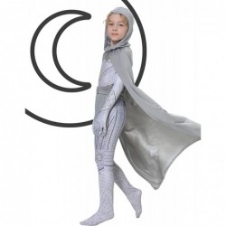 4Pcs Moon Costume Kids Boys Cosplay Outfits Jumpsuit Hooded Cape with Mask Belt for Halloween 2022 $29.13 Kids' Costumes