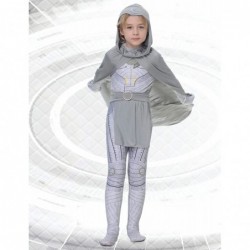 4Pcs Moon Costume Kids Boys Cosplay Outfits Jumpsuit Hooded Cape with Mask Belt for Halloween 2022 $29.13 Kids' Costumes