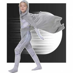 4Pcs Moon Costume Kids Boys Cosplay Outfits Jumpsuit Hooded Cape with Mask Belt for Halloween 2022 $29.13 Kids' Costumes