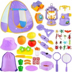 Kids Camping Tent Set Toys 45pcs Pop Up Play Tent with Camping Gear Indoor Outdoor Pretend Play Set for Toddler Boys Girls - ...