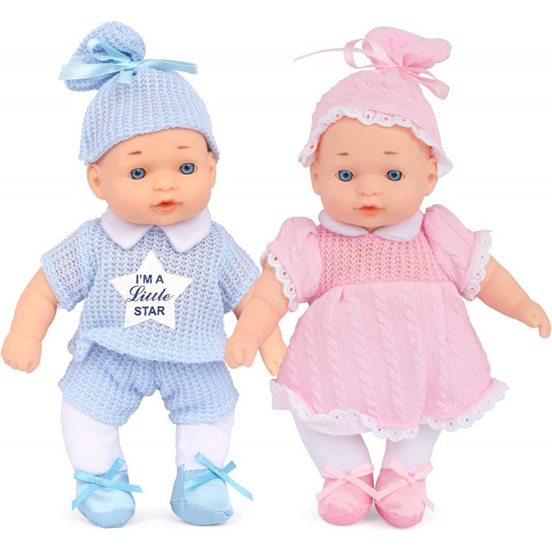 Twin Baby Dolls 9" Twin Babies Realistic Dolls Washable Dolls for Toddlers Preschool Classroom Essential Boy and Girl Dolls. ...