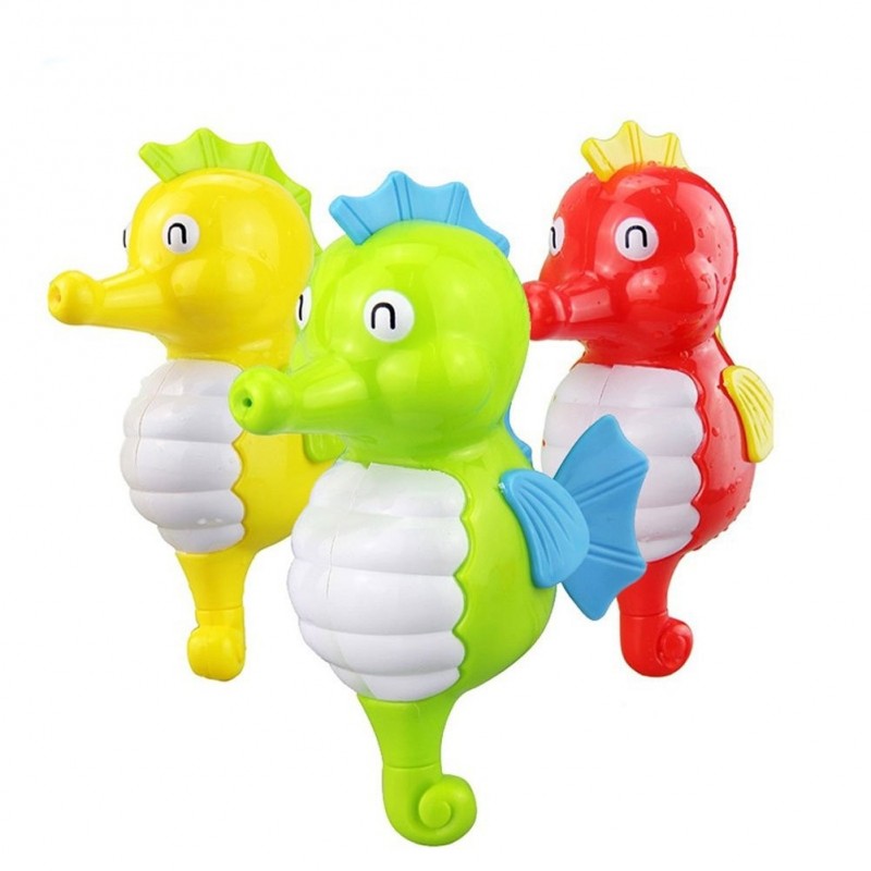 Kids Toys Lovely Cartoon Animal Swimming Hippocampus Wind-up Clockwork Baby Bath Toys Classic Toys for Baby Children Toddlers...