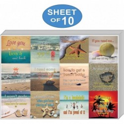 Beach Humor and Fun stickers (10-Sheet) – Total 120 pcs (10 X 12pcs) Individual Small Size 2.1 x 2. Inches Waterproof Unique ...