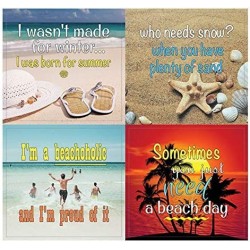 Beach Humor and Fun stickers (10-Sheet) – Total 120 pcs (10 X 12pcs) Individual Small Size 2.1 x 2. Inches Waterproof Unique ...