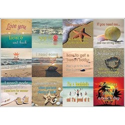 Beach Humor and Fun stickers (10-Sheet) – Total 120 pcs (10 X 12pcs) Individual Small Size 2.1 x 2. Inches Waterproof Unique ...