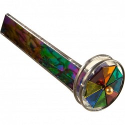 J Devlin Kal 110 Double Wheel Kaleidoscope Black Iridescent Stained Glass Gift for Dad $85.26 Prisms & Kaleidoscopes