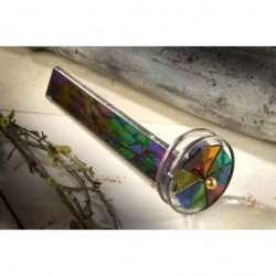 J Devlin Kal 110 Double Wheel Kaleidoscope Black Iridescent Stained Glass Gift for Dad $85.26 Prisms & Kaleidoscopes