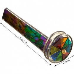 J Devlin Kal 110 Double Wheel Kaleidoscope Black Iridescent Stained Glass Gift for Dad $85.26 Prisms & Kaleidoscopes